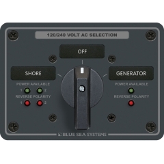 Blue Sea Systems 8369 AC Rotary Switch Panel, 120 + 120/240 Volt